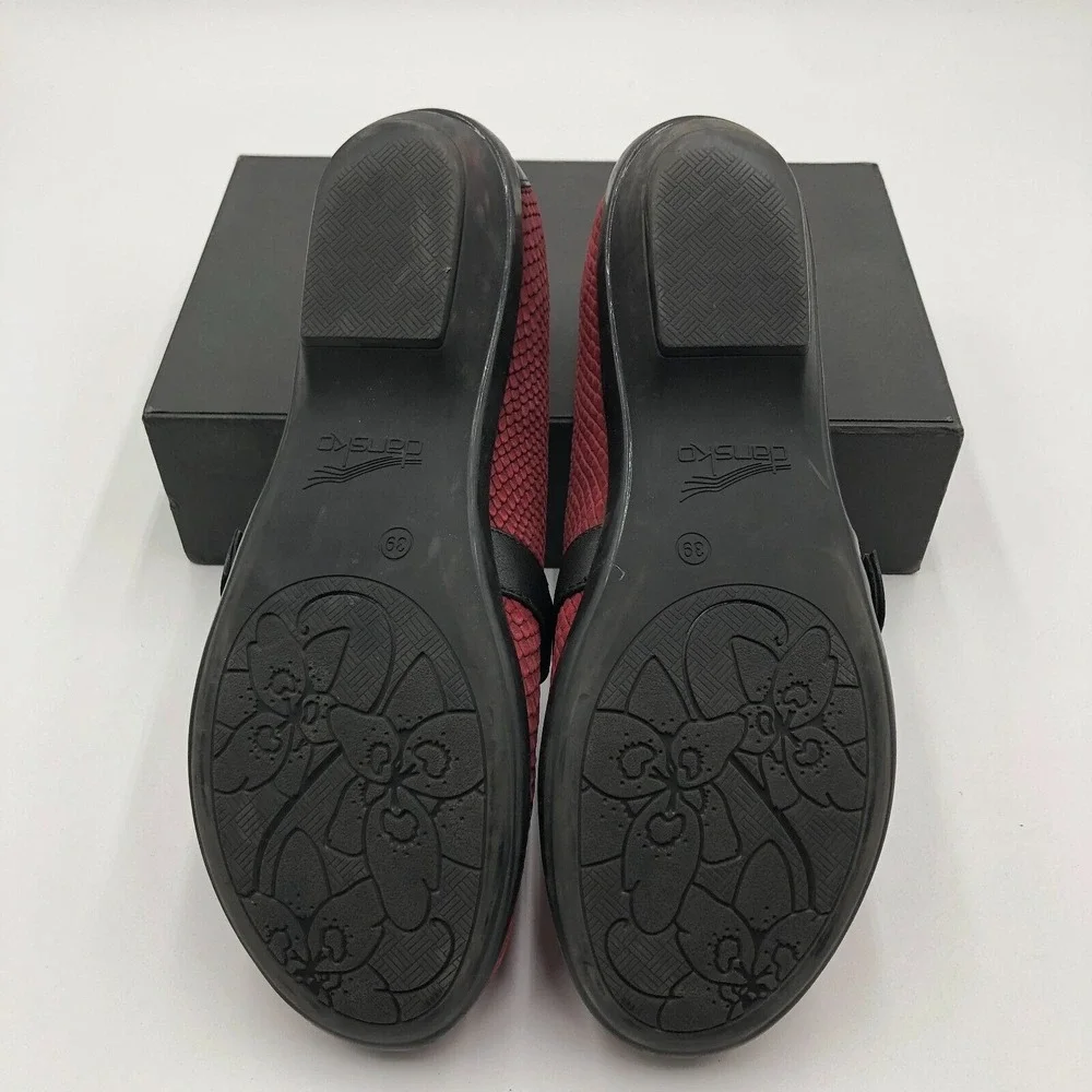 Dansko Burgundy and Black Textured Mules - Picture 16 of 16
